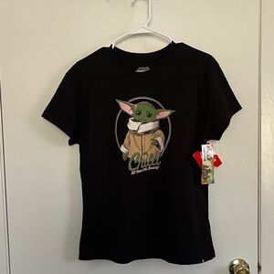 Star Wars Black Tee with Grogu Graphic